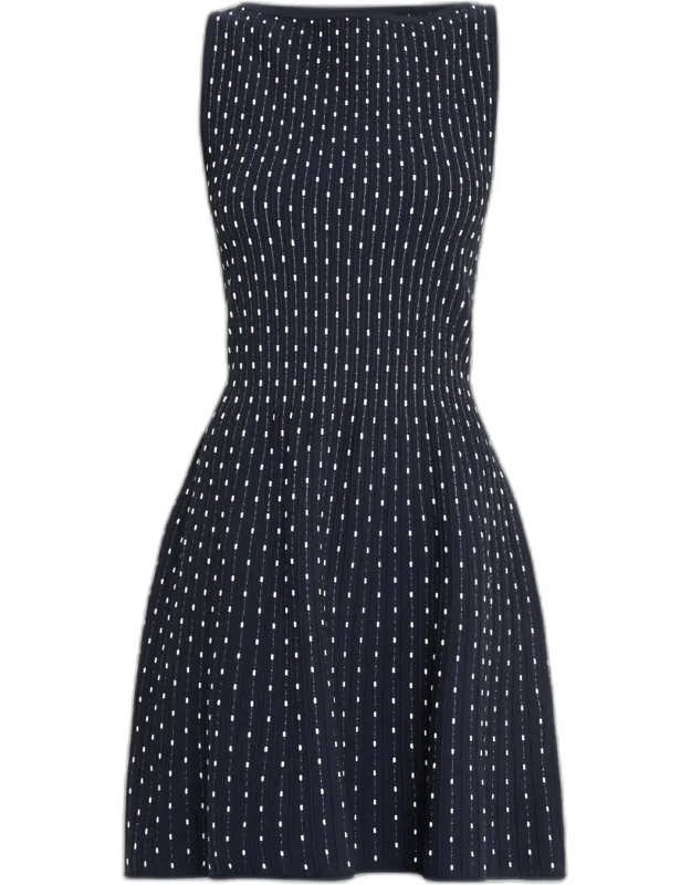 Polka Dot Jacquard Mini Dress