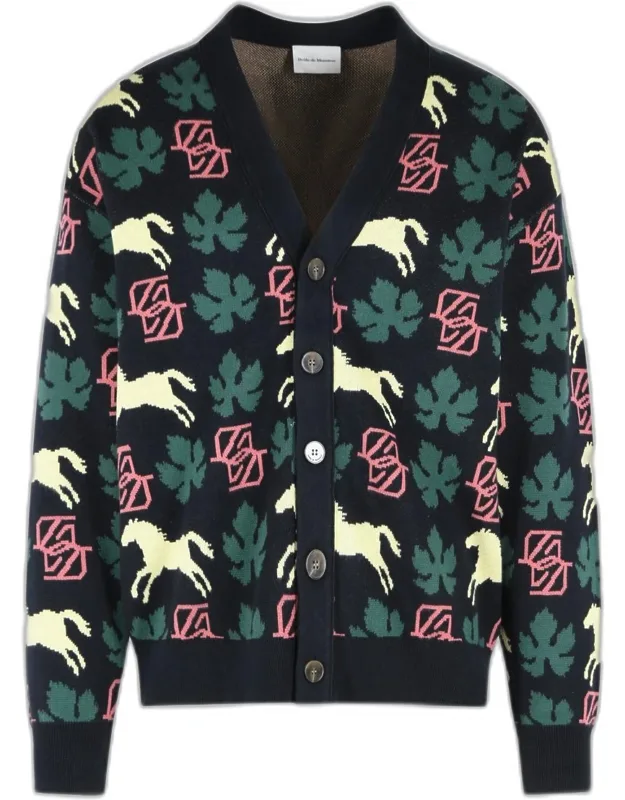 Horse Monogram Cotton Cardigan