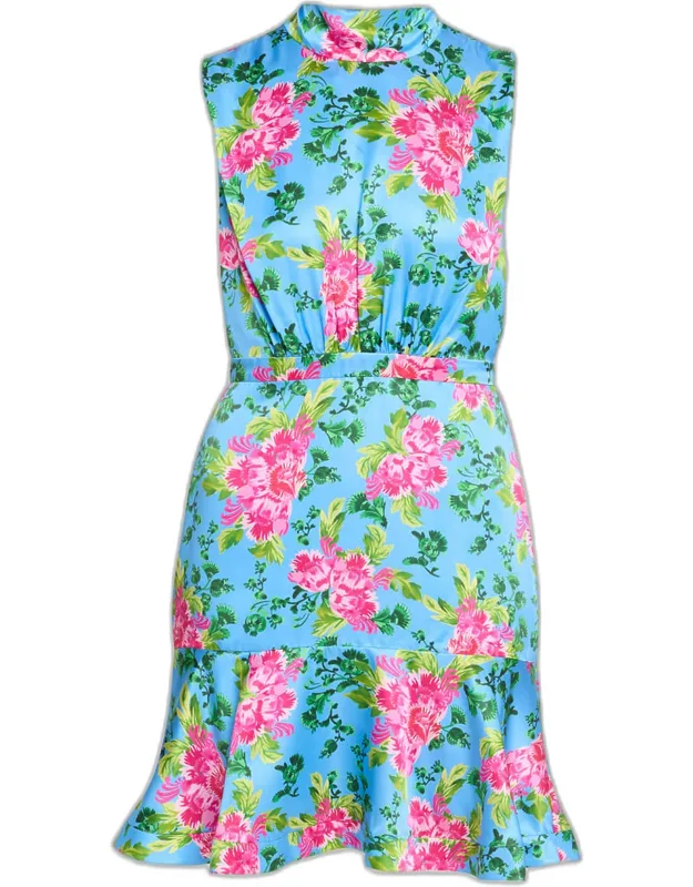 Fleur Tie-back Silk Dress