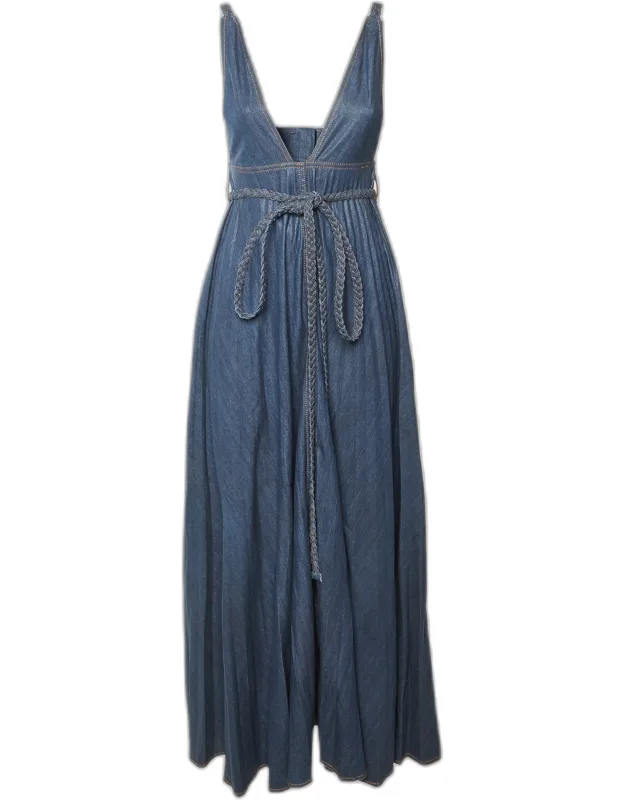 Coated Denim Robe Maxi Dress