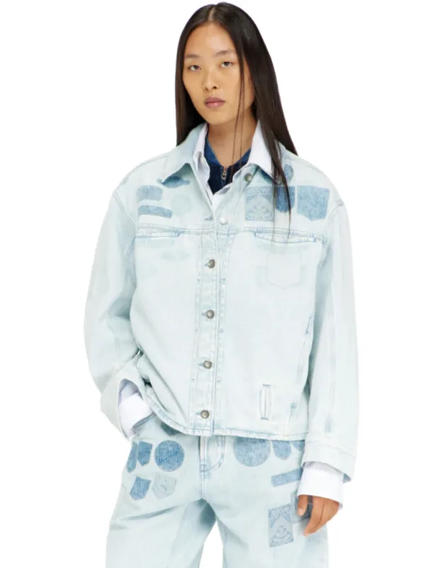 Denim Overshirt With Patch Effects