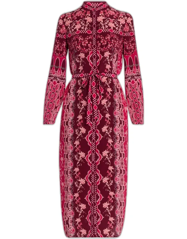 Printed Long-sleeve Dress