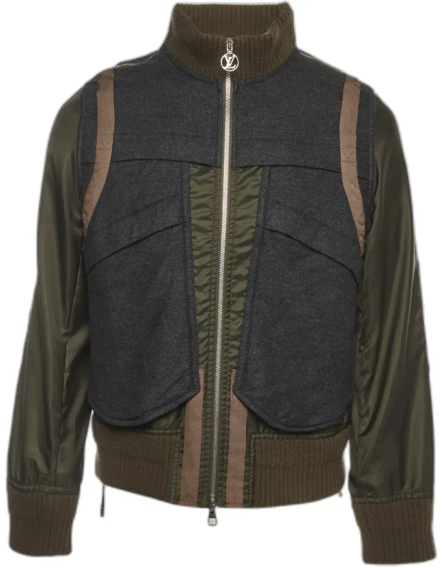 Nylon And Wool Blend Bomber Jacket