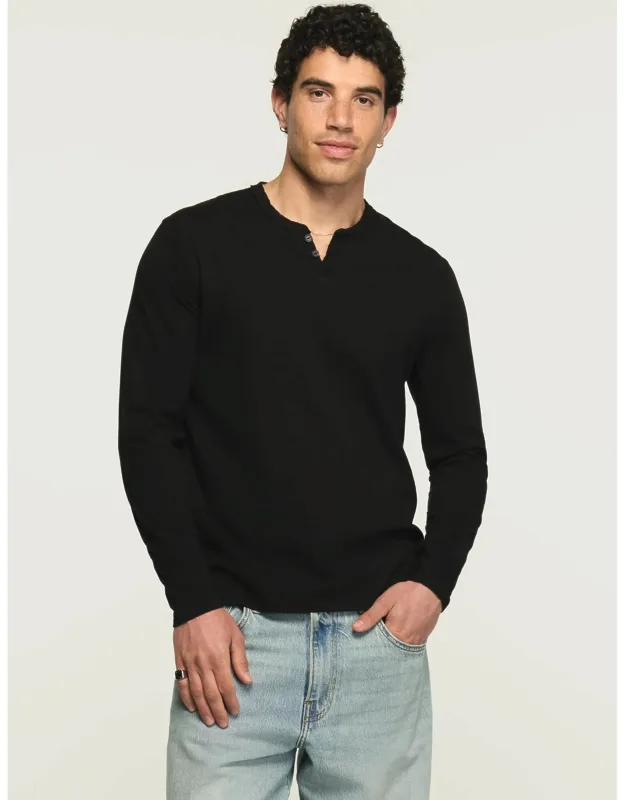 Venice Burnout Long Sleeve Notch Neck Tee