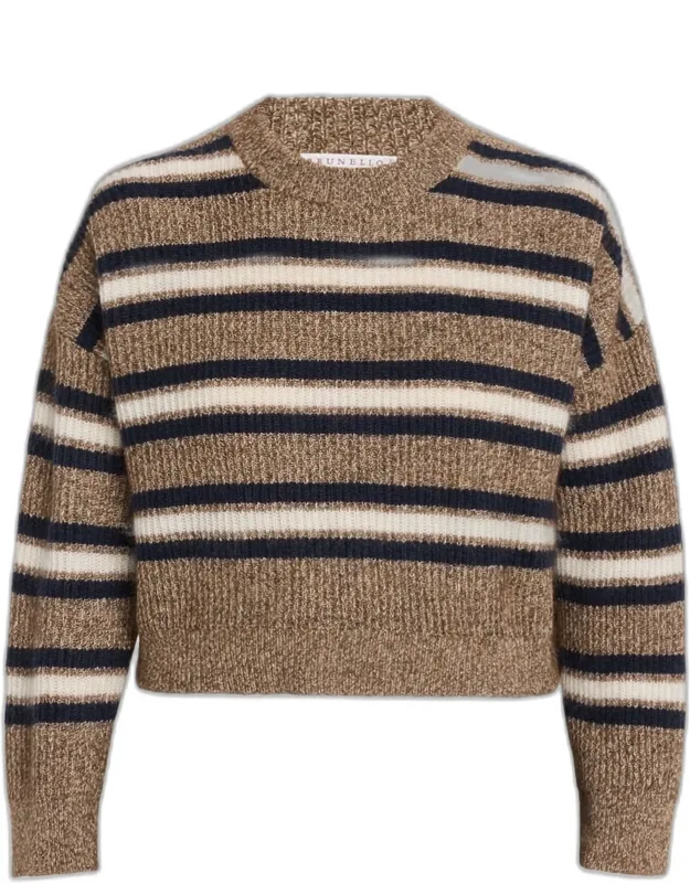Cashmere-mohair Striped Sweater