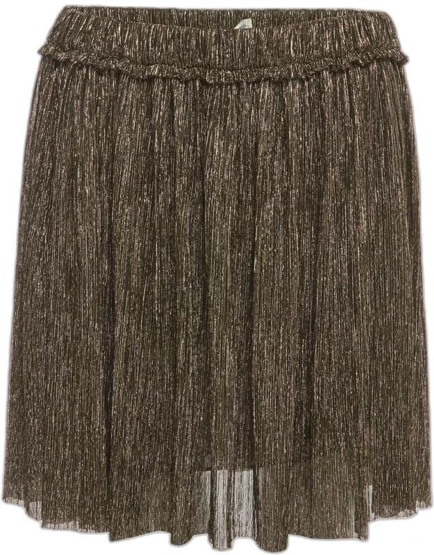 Gold Metallic Lame Mini Skirt