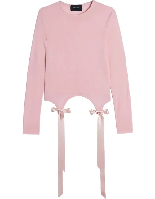 Bow-detail Long-sleeve T-shirt