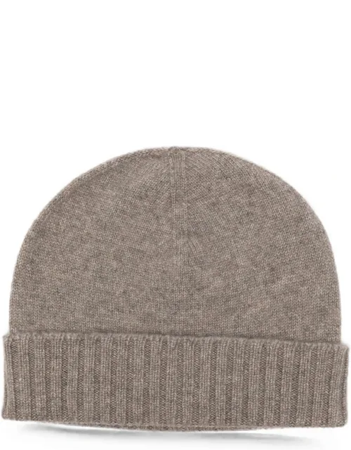 Ribbed-trim Beanie Hat