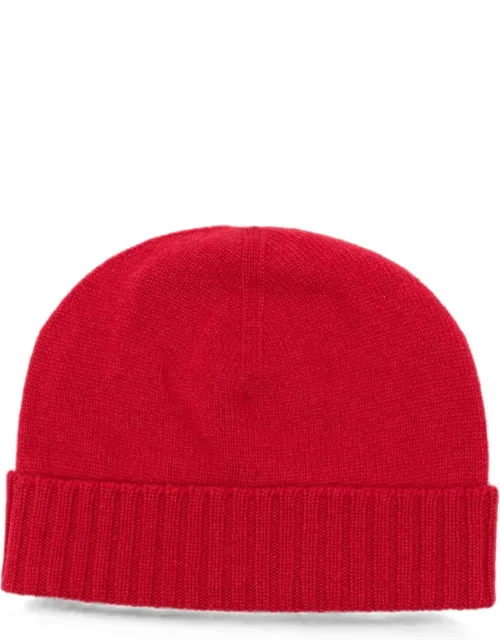 Ribbed-trim Knitted Beanie Hat
