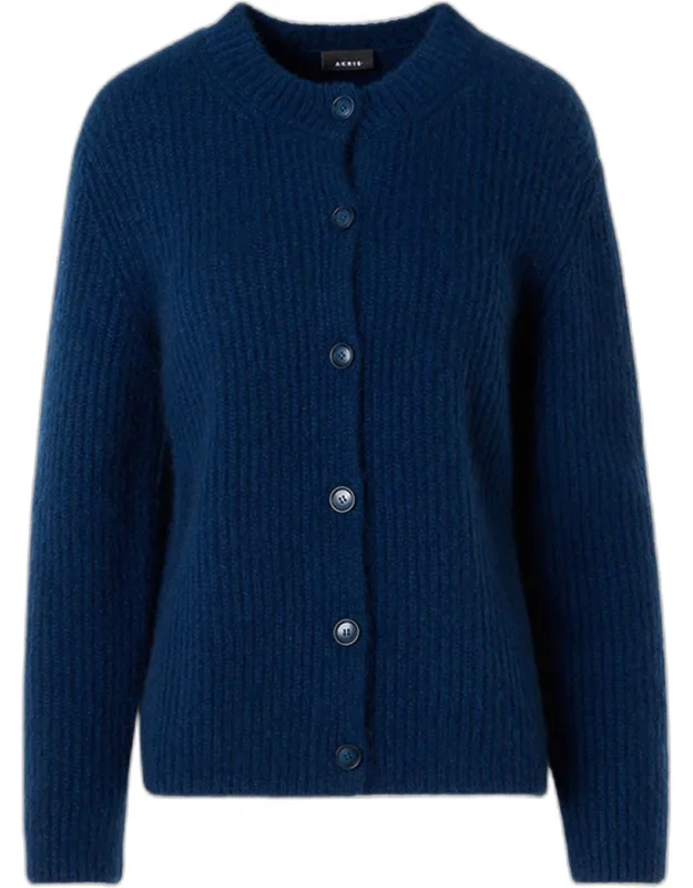 Rib Knit Cashmere-silk Cardigan