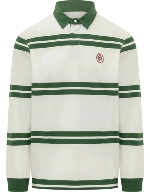 Striped Long-sleeve Polo Shirt