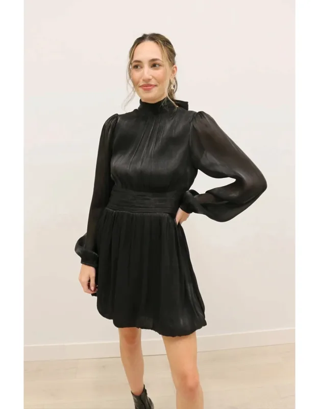 Bow Neck Bubble Hem Mini Dress
