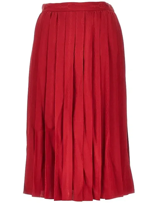 Jacquard Silk Midi Skirt