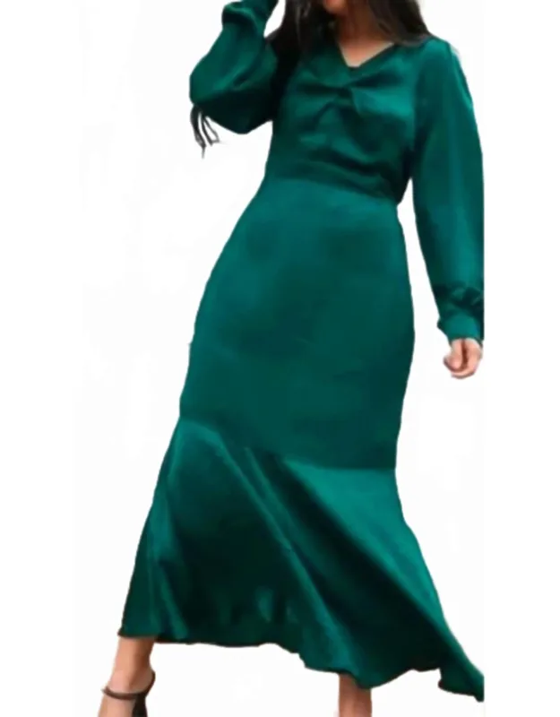 Whimsigoth Romantic Mermaid Satin Midi Dress