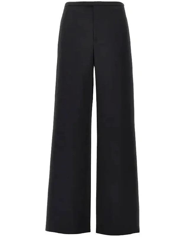 Wool Twill Wide Leg Pants