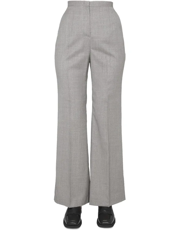 Micro Houndstooth Pants Flared Bottom 100% Virgin Wool