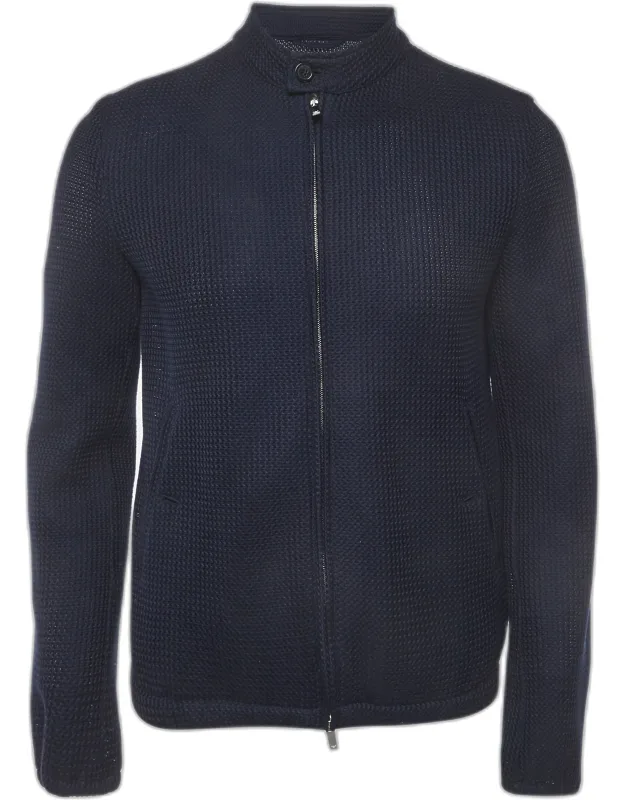 Textured Knit Zip-up Jacket