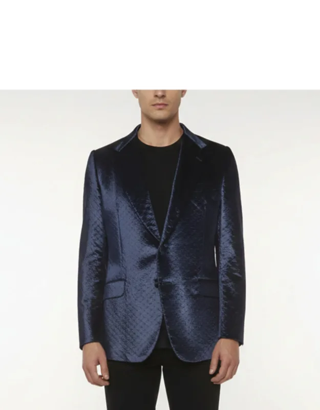 Crushed Velvet Single Breasted Blazer