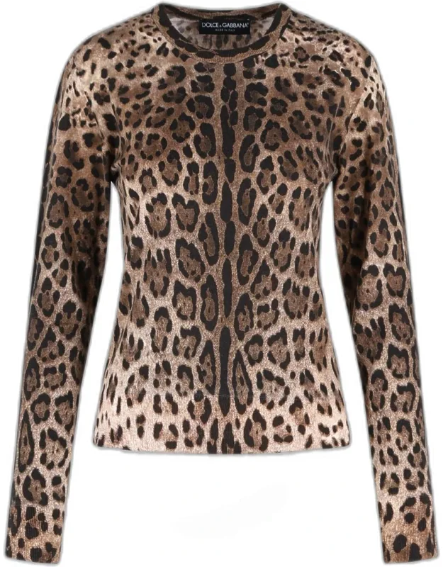 Leopard Print Virgin Wool Sweater