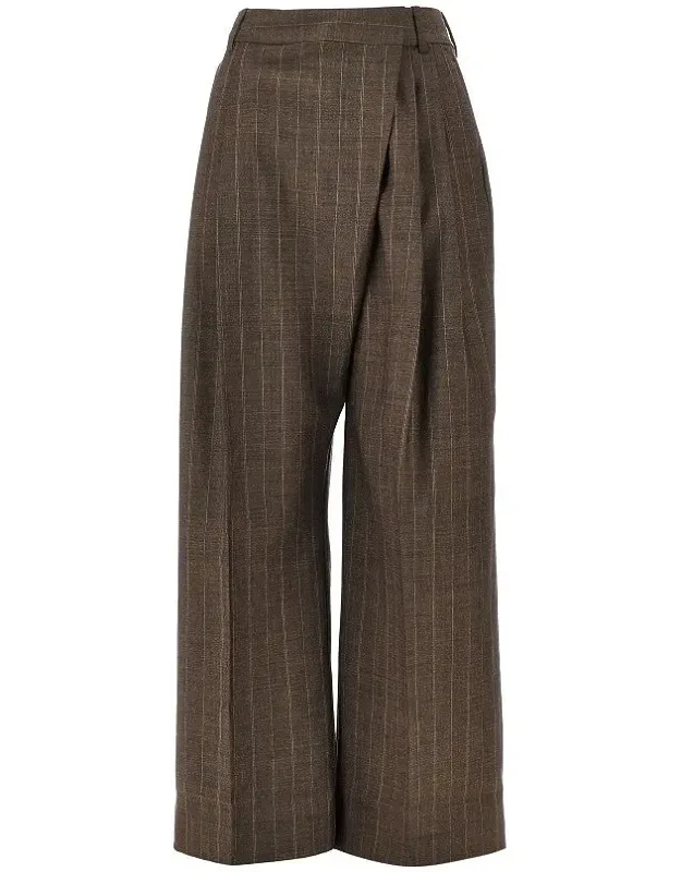 Wool Pants With Pinstriped Motif