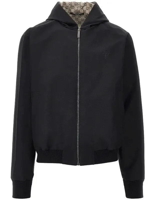 Cotton And Gg Nylon Reversible Jacket