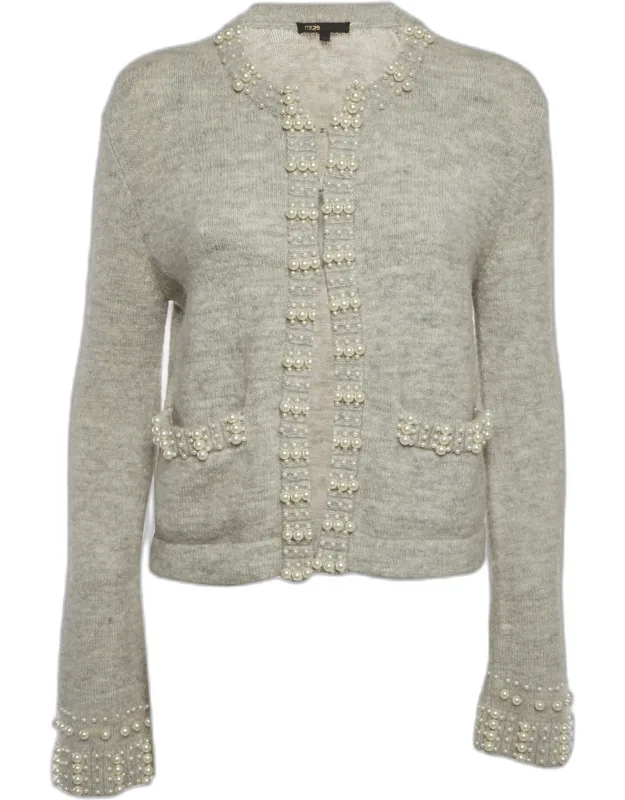 Pearl Embellished Knit Cardigan