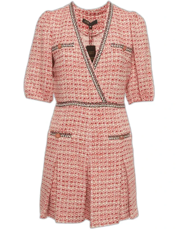 Tweed Pleated Mini Dress