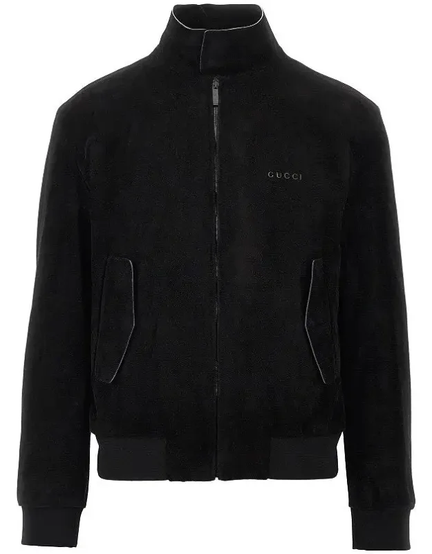 Suede Leather Bomber Jacket