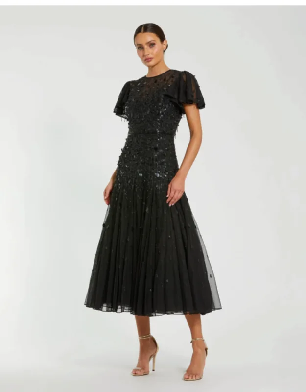 Beaded Fringe Midi Dress