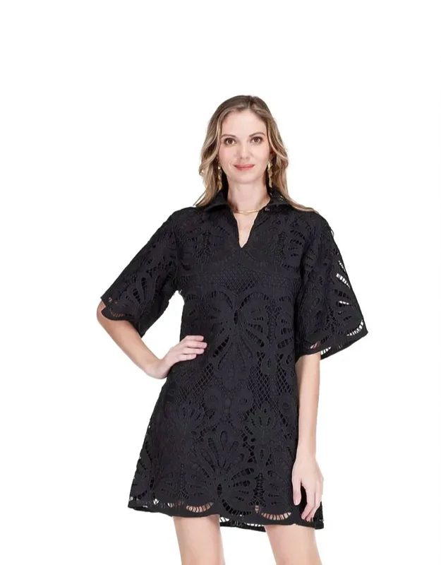 Lace High Neck Tunic Dress