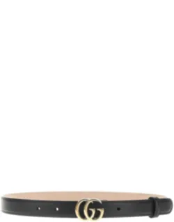 Smooth Leather Belt With Double G Buckle