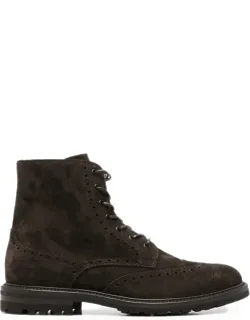 Brogue-detail Lace-up Boots