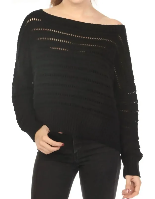 Loomed Boat Neck Sweater Top