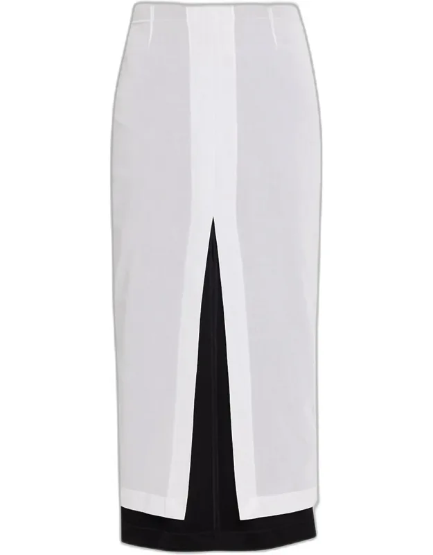 Layered Midi Split Skirt