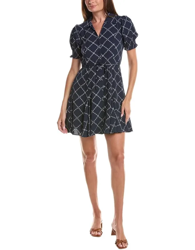 Smocked Cuff Puff Sleeve Mini Dress