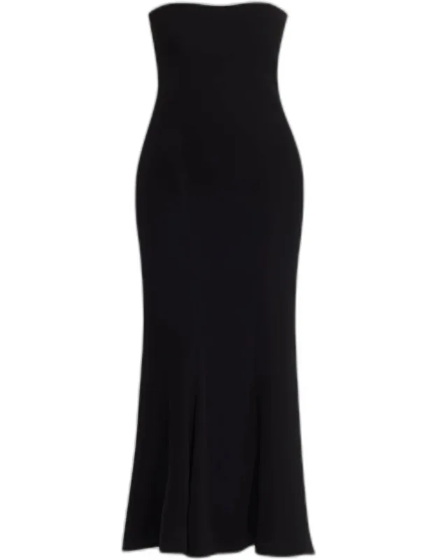 Strapless Silk Trumpet Maxi Dress