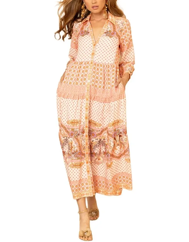 Linen-blend Maxi Dress
