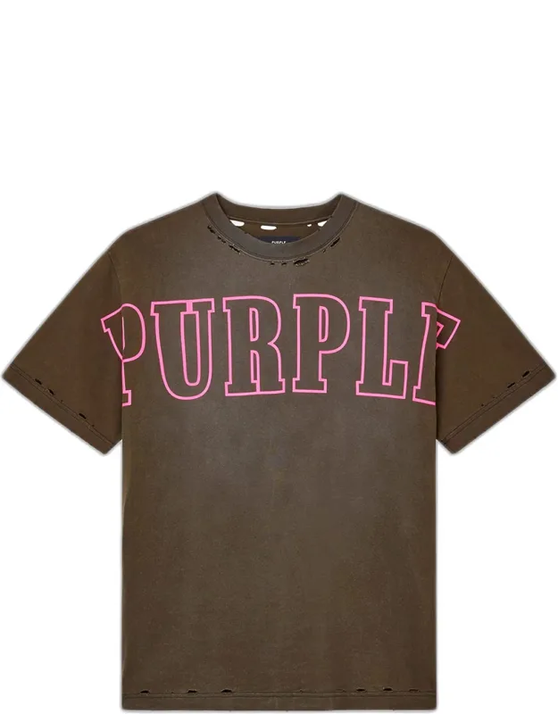 Logo Outline Distressed Jersey T-shirt