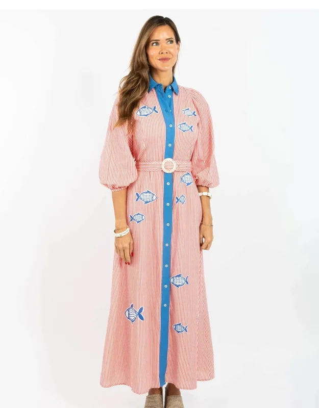 Maxi Dress With Fish Applique