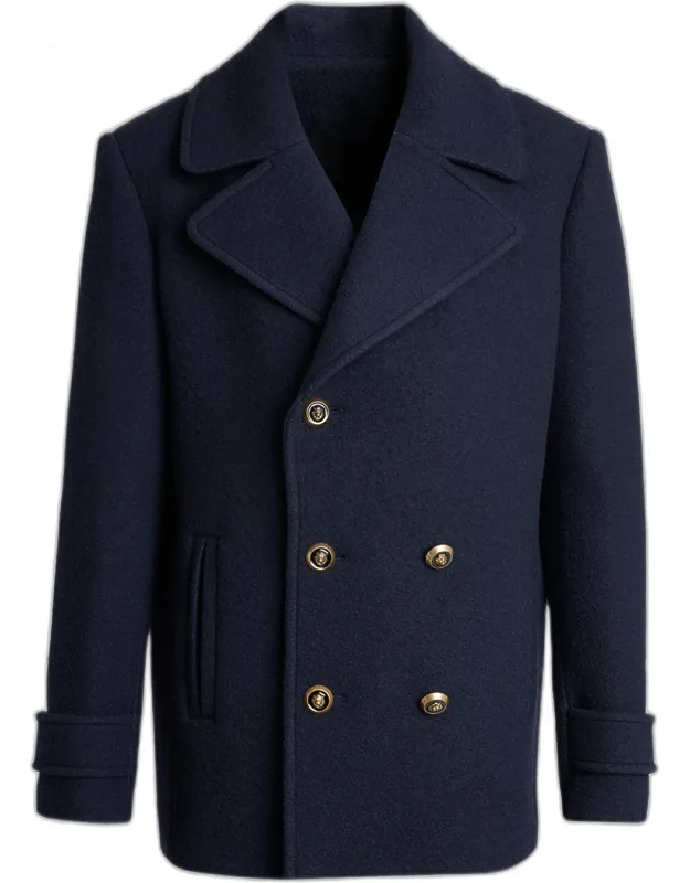Boiled Wool Pea Coat
