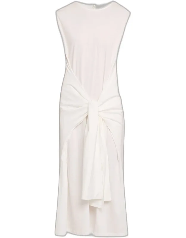 Tie-waist Cotton Jersey Dress