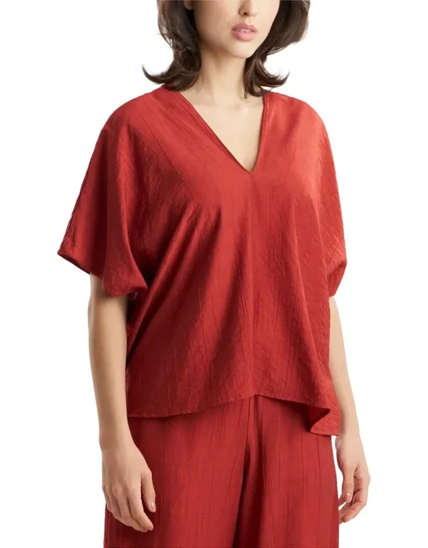 Terra Foil Crinkle Caftan Shirt