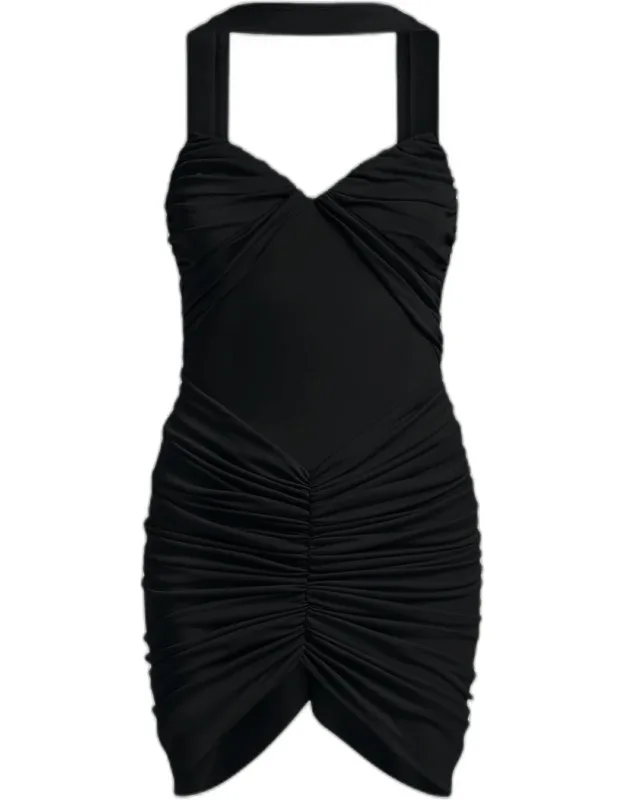 Strapless Ruched Jersey Mini Dress