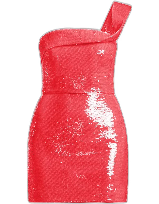 One-shoulder Sequin Mini Dress