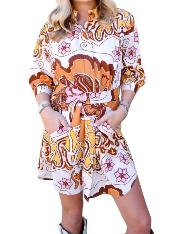 Printed Mini Dress