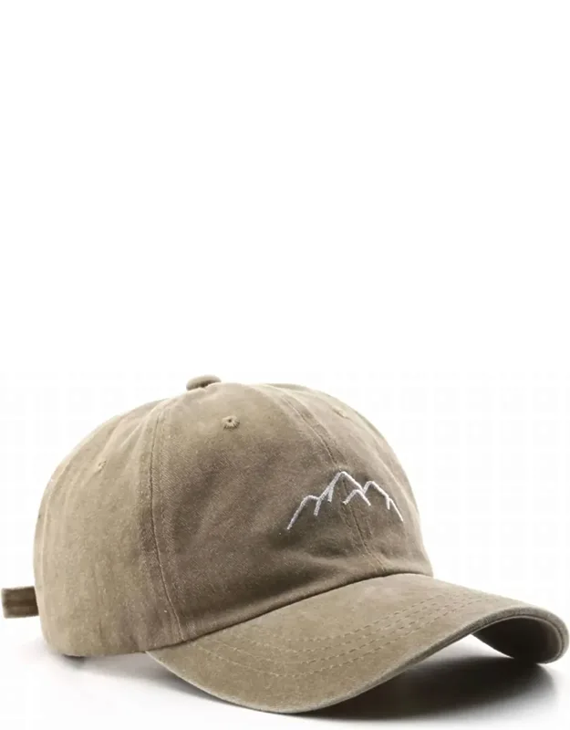 Vintage Washed Distressed Mountain Embroidery Cap