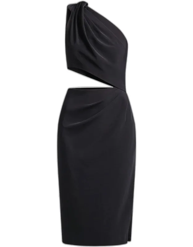 Cutout One-shoulder Midi Dress