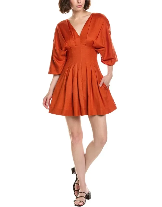 Linen-blend Mini Dress