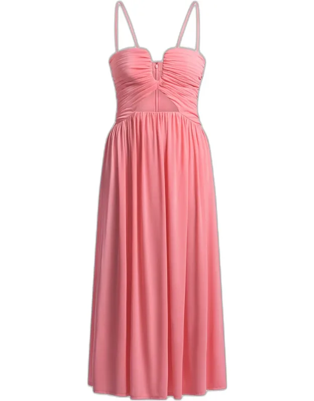 Sweetheart Cutout Jersey Midi Dress