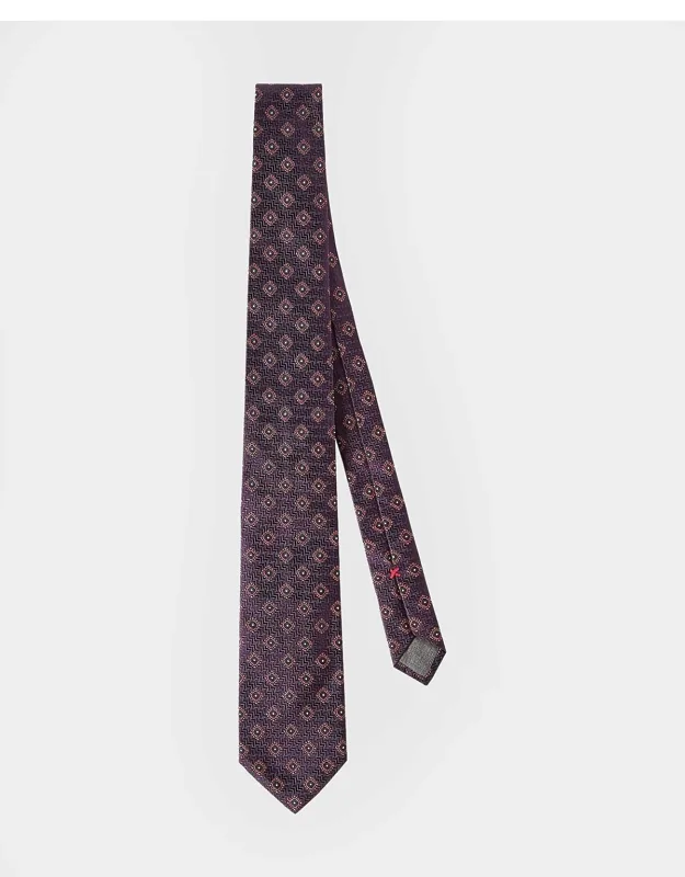 Chevron Medallion Jacquard Silk Tie